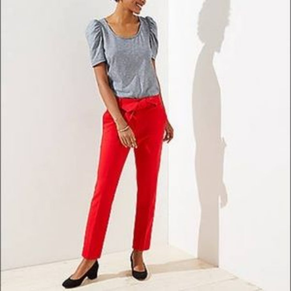 Ann Taylor LOFT Ankle Slim Tie Waist Pencil Pants